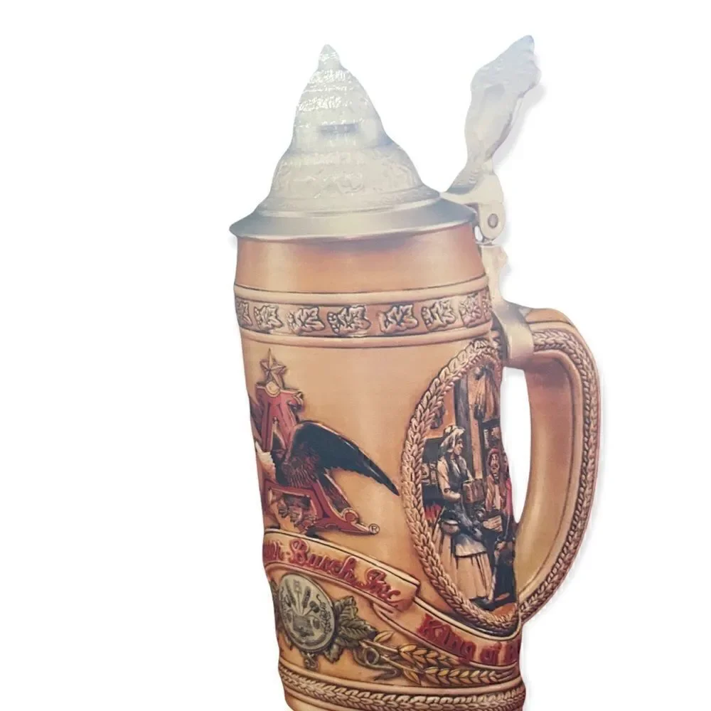 Anheuser-Busch beer stein Limited edition K series tavern scene mug with lid